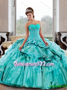 Flirting Sweetheart 2015 Quinceanera Gown with Appliques and Pick Ups
