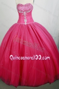 Beautiful Red Ball gown Sweetheart Beading Quinceanera Dresses