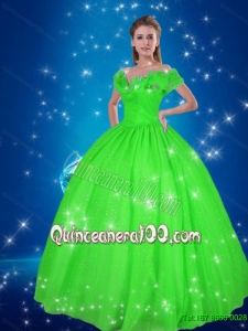 Simple Ball Gown Cinderella Quinceanera Dresses in Green