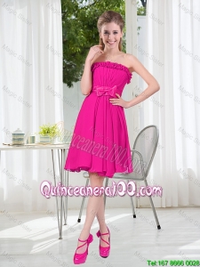 Pretty Summer A Line Strapless Short Dama Dresses with Bowknot