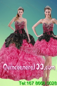 2015 New Style Beading and Ruffles Spring Quinceanera Dresses in Multi Color
