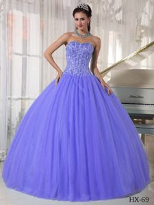 Lilac Ball Gown Sweetheart Beading Pleated Sweet Sixteen Dresses