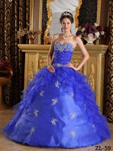 Impressive Beaded Ruche Appliques Sweet 16 Dresses with Ruffles