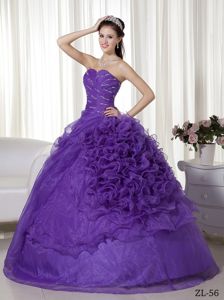 Purple Quinceanera Gowns with Specially Designed Bottom Skirt