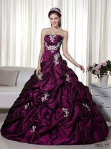 Purple Quinceanera Dresses Gowns with Sliver Details and Pick-ups