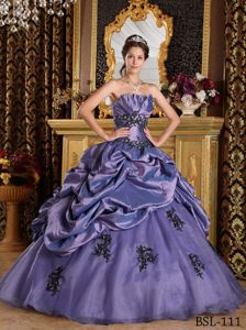 Modest Strapless Pick-ups Appliques Dress for Sweet 16 in Fashion