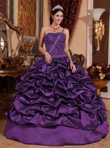 2013 Pick Ups Beaded one Shoulder Quinceanera Gowns in Purple