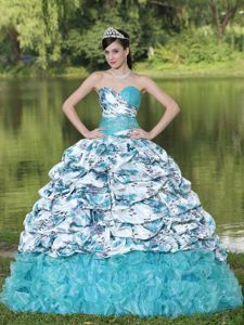 Sweetheart Beaded Multi-color Quinceanera Gown with Pick Ups