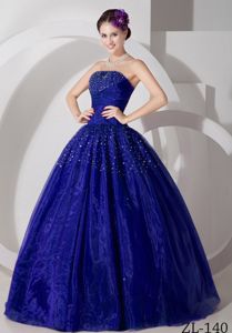 Classic Royal Blue Beading Sweet 15/16 Birthday Dress with Pleats