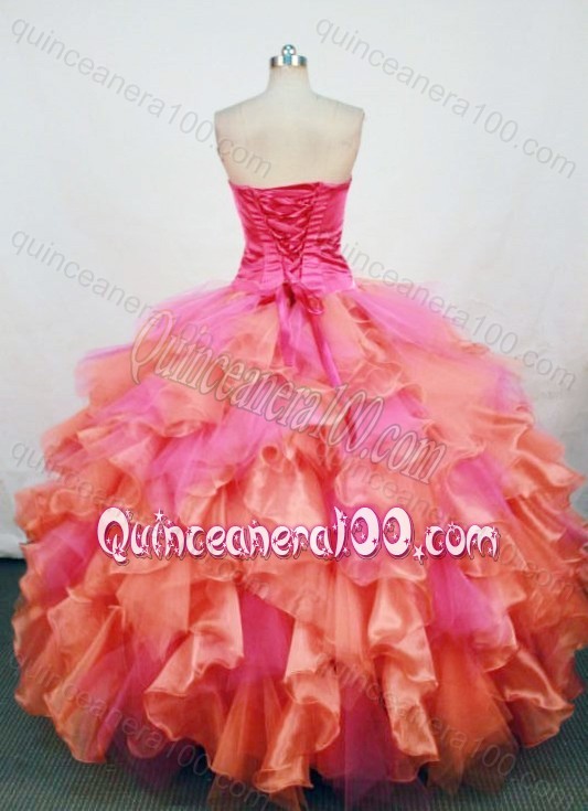 Gorgeous Ball Gown Sweetheart Beading Ruffles Quinceanera Dresses