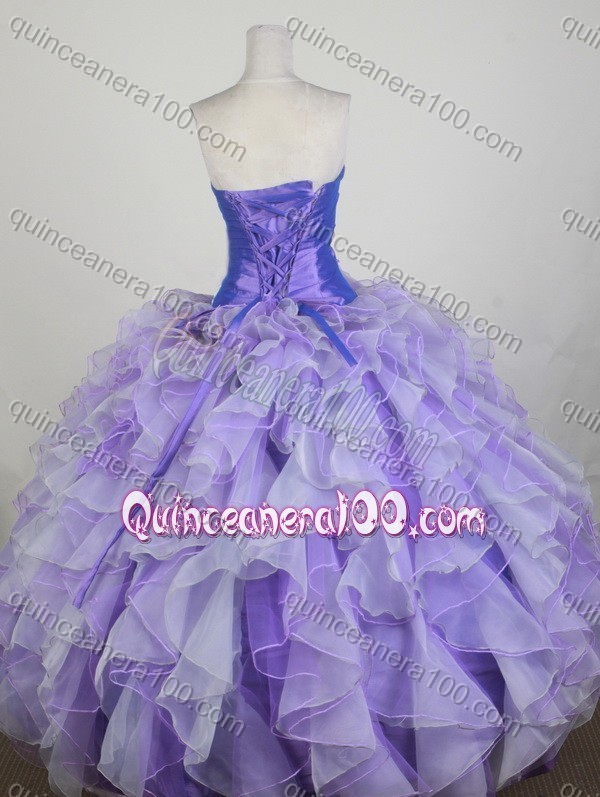 Gorgeous Lavender Ball Gown Beading Sweetheart Neck Hand Made Flower Quinceanera Dresses