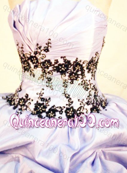 Perfect Ball Gown Pick-Ups And Appliques Strapless Quinceanera Dresses
