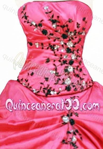 Pretty Strapless Ball Gown Appliques And Pick-ups Quinceanera Dresses