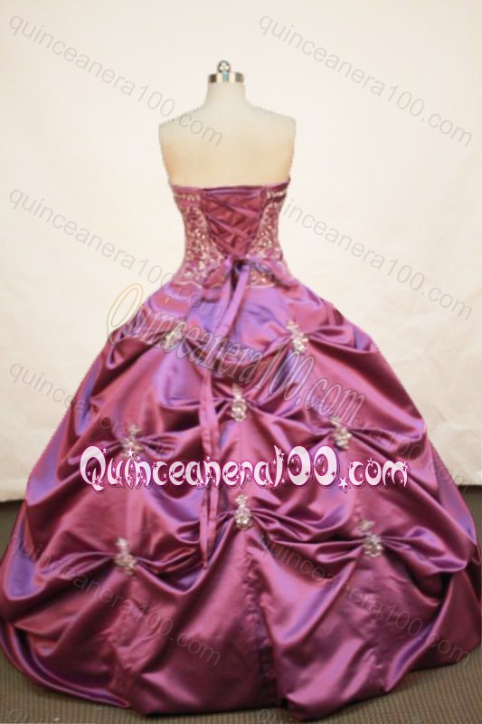 Pretty Ball Gown Strapless Appliques And Pick-ups Quinceanera Dress In Fuchsia