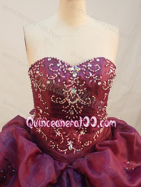Exquisite Ball gown Strapless Sweep Train Embroidery And Beading Quinceanera Dresses