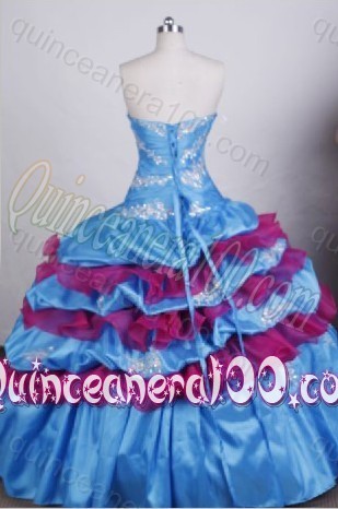 2014 Pretty Ball Gown Sweetheart Aque Blue Quinceanera Dresses with Appliques