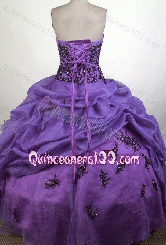 Beautiful Appliques with Beading Ball Gown Purple Quinceanera Dresses