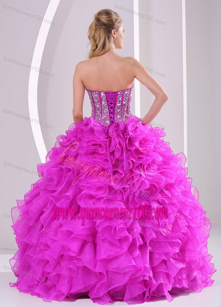 Unique Ruffles and Beading Sweetheart Floor-length Quinceanera Gowns for 2014 summer