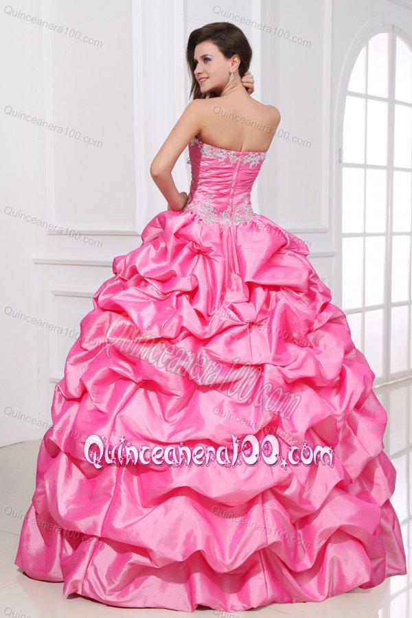 Strapless Appliques and Pick-ups Quinceanera Dress