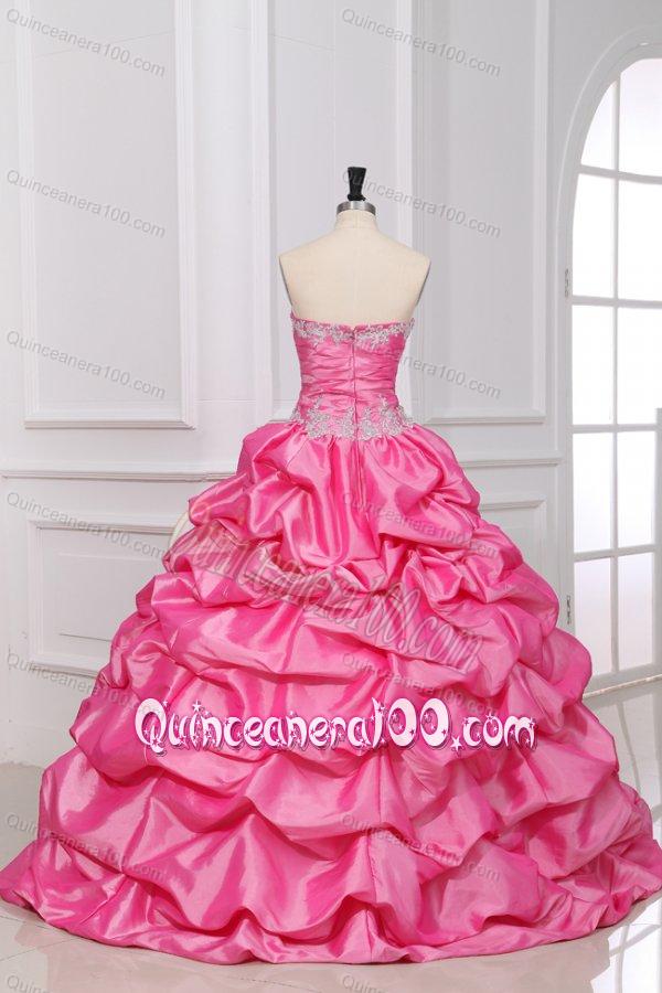 Strapless Appliques and Pick-ups Quinceanera Dress