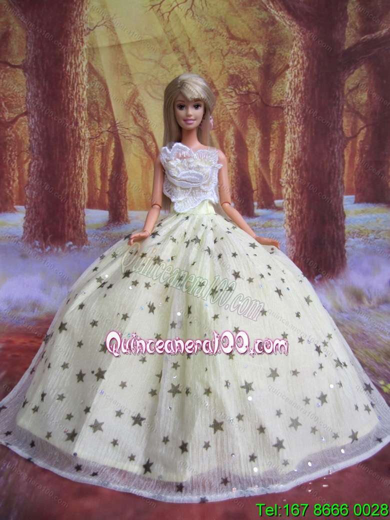 Elegant Handmade Gown With Sequins Made to Fit the Barbie Doll