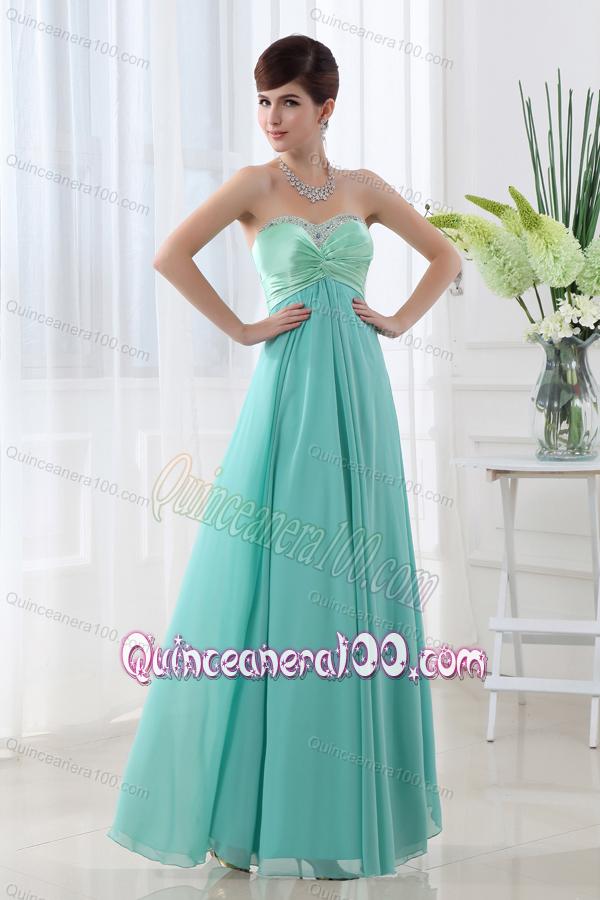 Empire Apple Green Sweetheart Backless Beading Dama Dress for Quinceanera