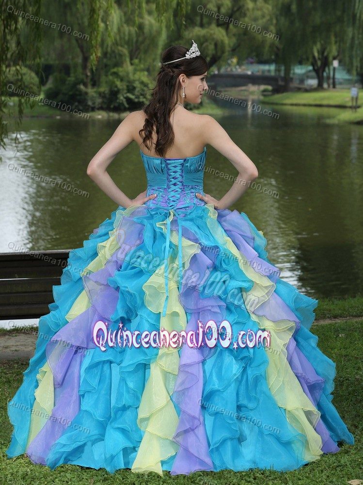 Appliques Layered Ruffles Colorful Dresses 15 Wear For Graduation