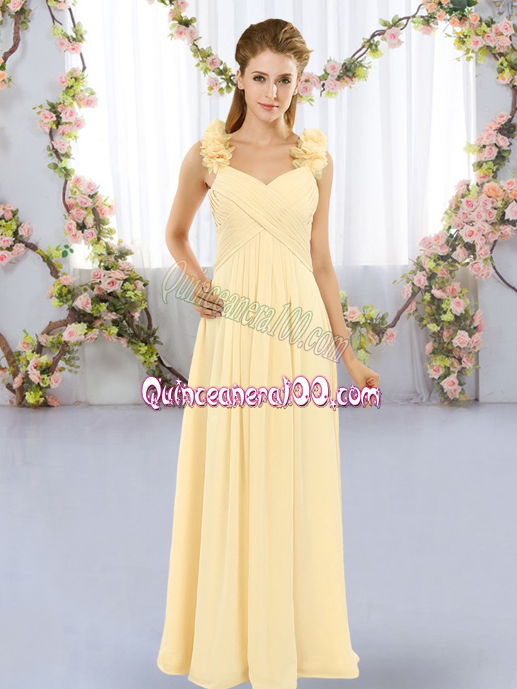 Modest Straps Sleeveless Court Dresses for Sweet 16 Floor Length Hand