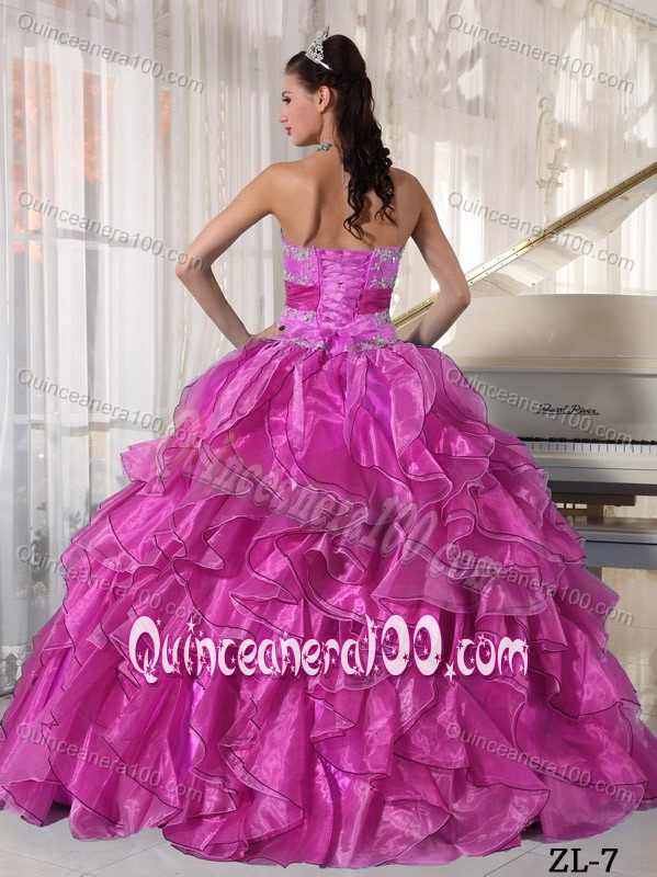 Ruching Sash and Pieces Ruffles Appliques Sweet Sixteen Dresses