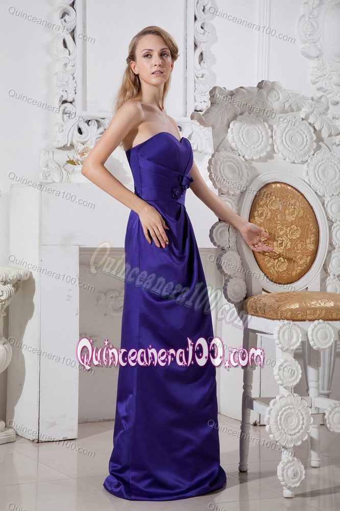Purple A-line Sweetheart Floor-length Dama Dresses For Quinceanera