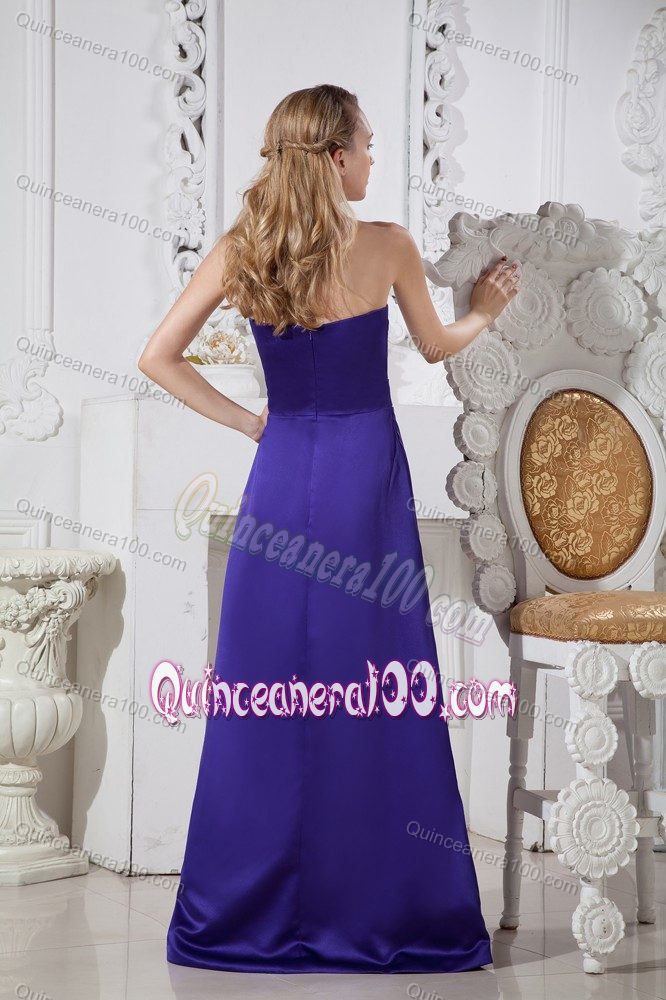 Purple A-line Sweetheart Floor-length Dama Dresses For Quinceanera