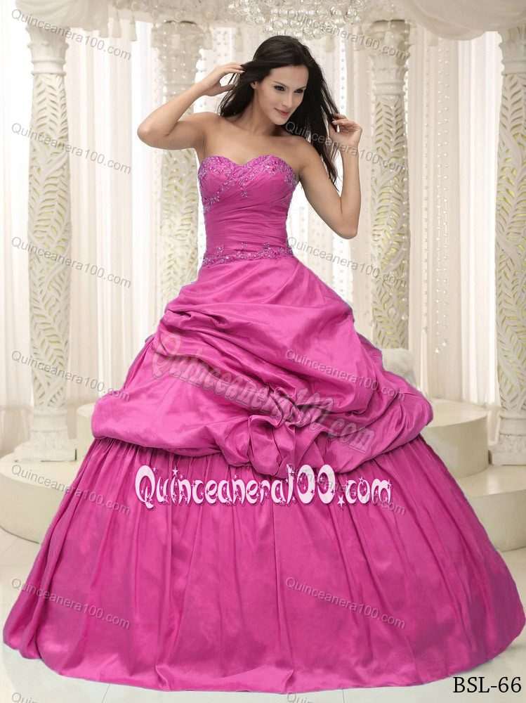 Dashing Appliques Sweetheart Dress for Quince with Floor-length