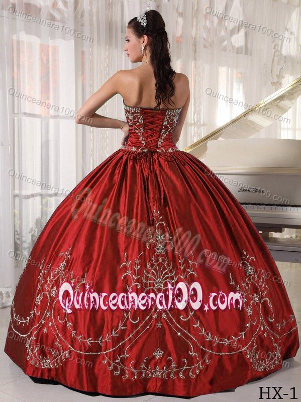 Perfect Rust Red Ball Gown Quinceanera Dresses with Embroidery