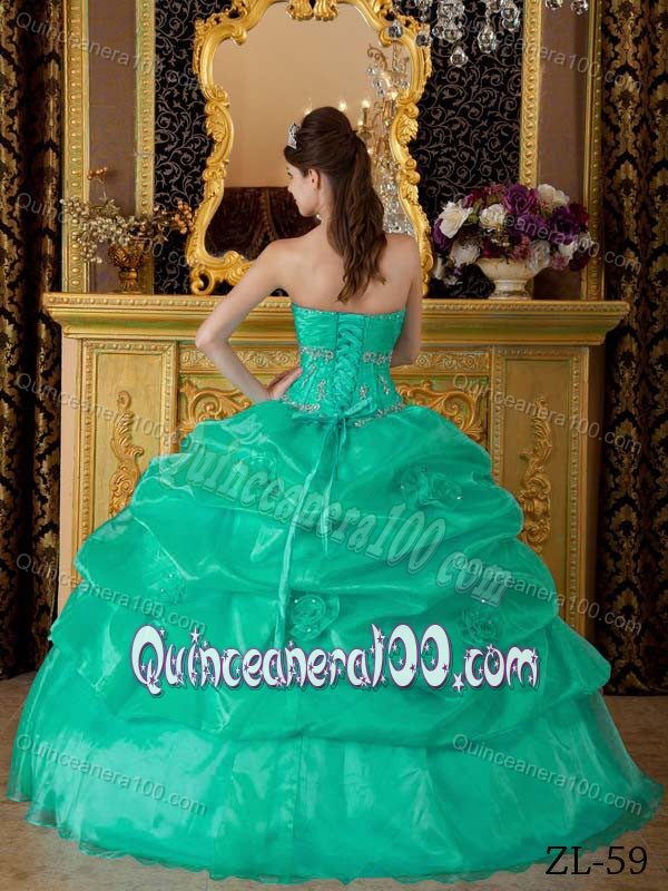 Recommended Sweetheart Applique Quinceanera Dress in Organza