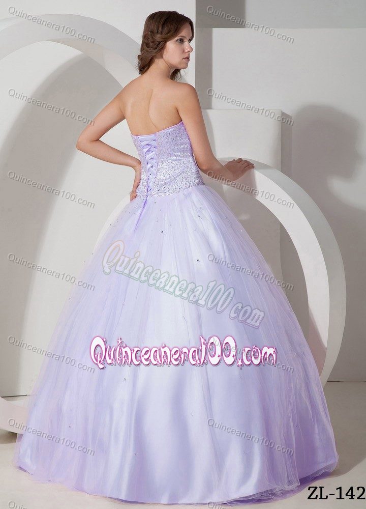 Fashion Beaded Sweetheart Dresses for a Quince in Tulle and Satin