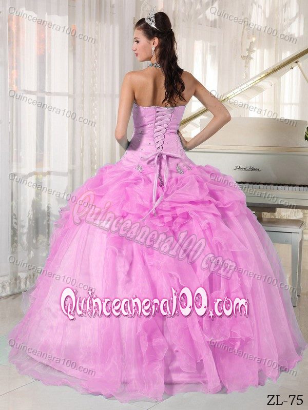 Trendy Ball Gown Pink Pick-ups Quinceanera Gowns with Beading