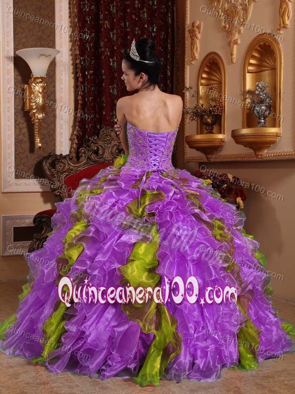 Exclusive Ball Gown Strapless Ruffled Beading Quinceanera Dresses