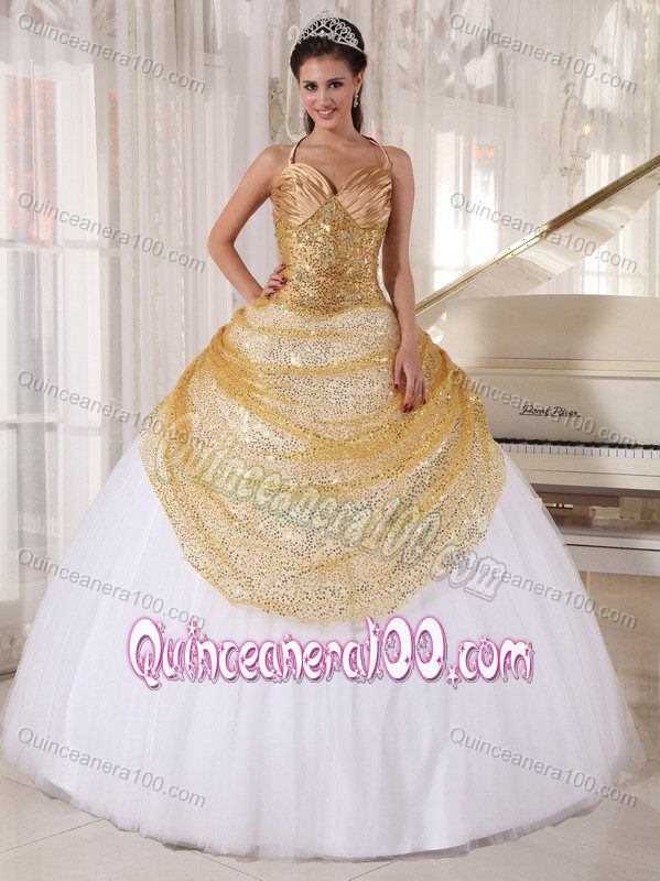 gold sweet 15 dresses