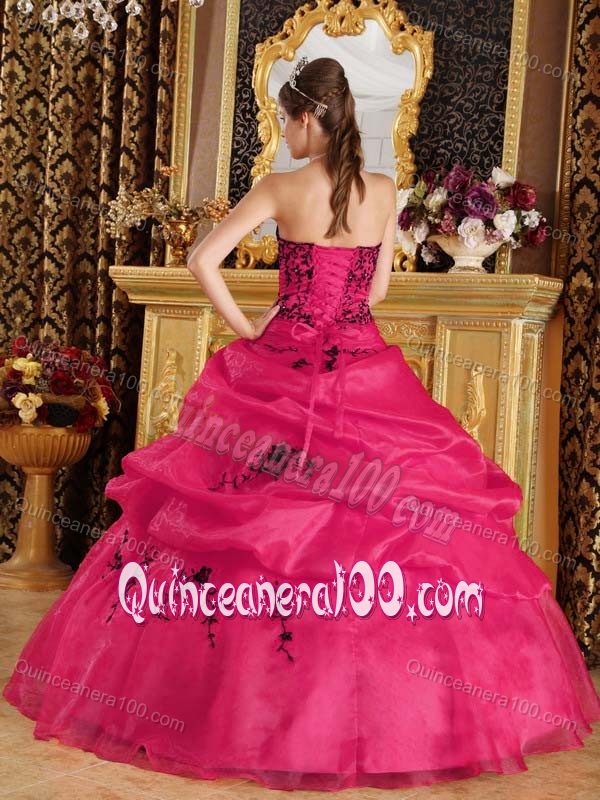 High Quality Organza Sweetheart Dress for Sweet 15 with Appliques