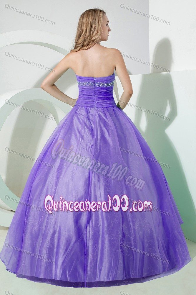 Beautiful Organza Ruche Beading Sweet 15 Dresses with Appliques