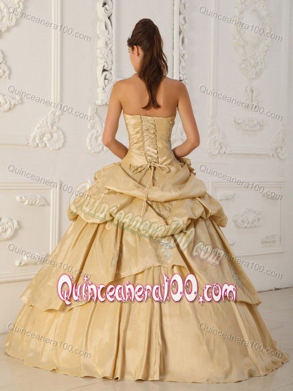 Brand New Pick-ups Strapless Champagne Quinceanera Dresses