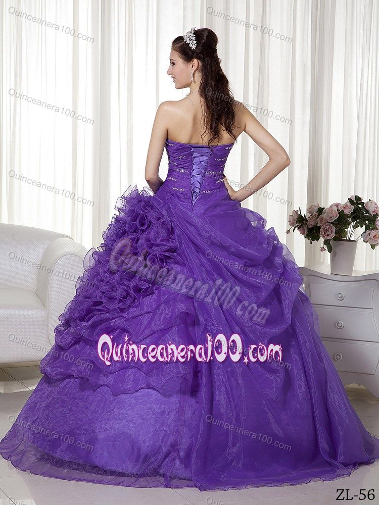Purple Quinceanera Gowns with Specially Designed Bottom Skirt