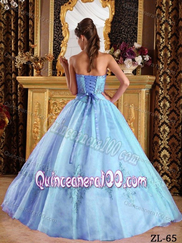 Strapless Sweet Sixteen Dresses by Tulle with Appliques