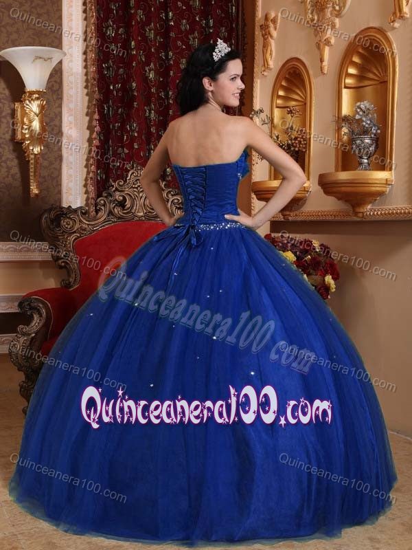 Low Price Ball Gown Beaded Royal Blue Sweet 15 Birthday Dress