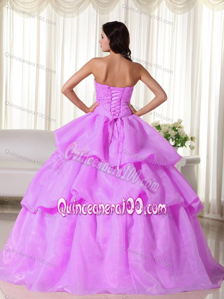 Free Shipping Pick Ups Ball Gown Orchid Dresses for Sweet 15