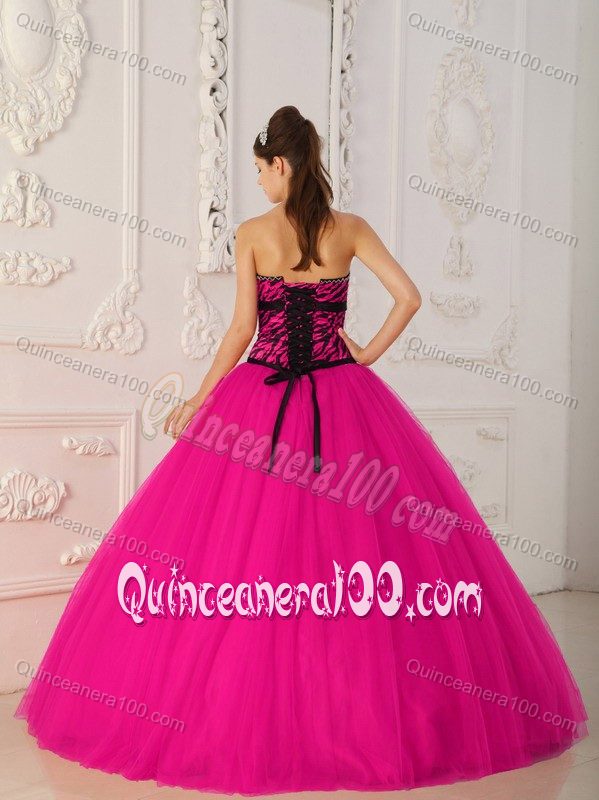 Simple Coral Red Tulle Beaded Dresses for a Quince with Zebra Print