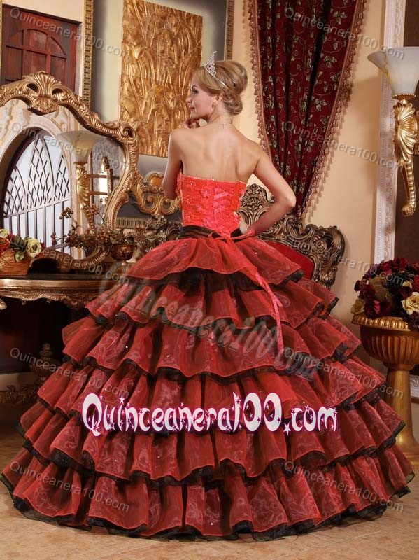 Multi-layered Sweet Sixteen Dresses with Floral Embellishment