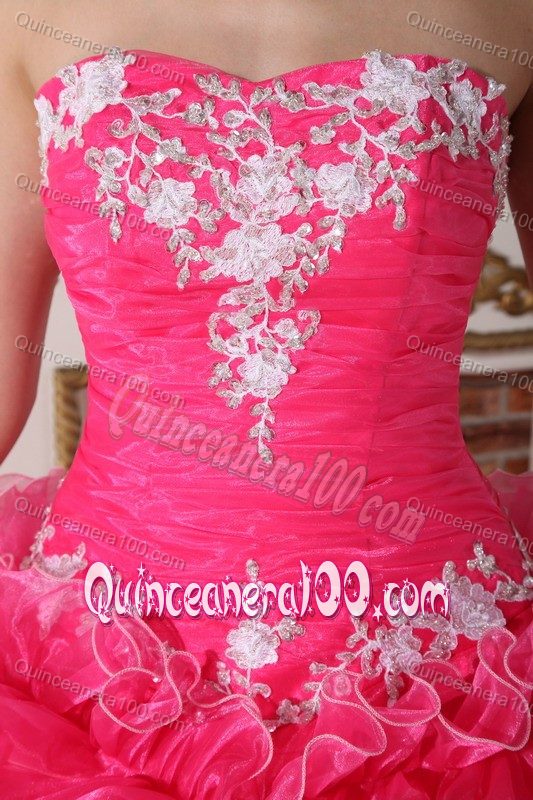 Discount Ruche Appliques Quinceanera Gown with Ruffles