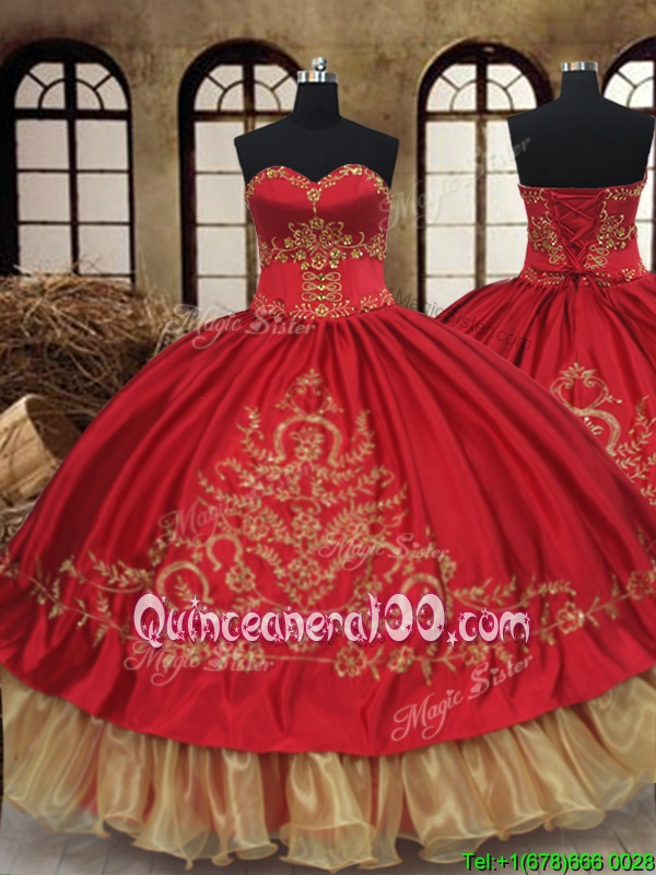 wine red and gold quinceanera dresses
