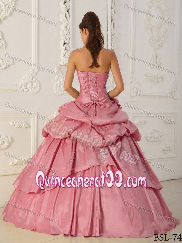 Elegant Strapless Pick-ups Quinceanera Gown with Beading Bodice